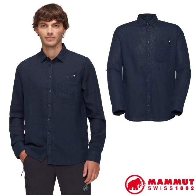 【MAMMUT 長毛象】男 Alvra Summer 輕柔透氣防曬長袖襯衫/1015-01570-5118 海洋藍✿30E010